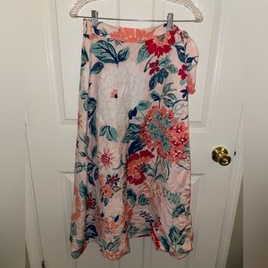 Loft Pink Floral Maxi Skirt